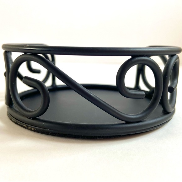 Black Iron Scroll Coaster Holder with Marble Coasters - Picture 5 of 14